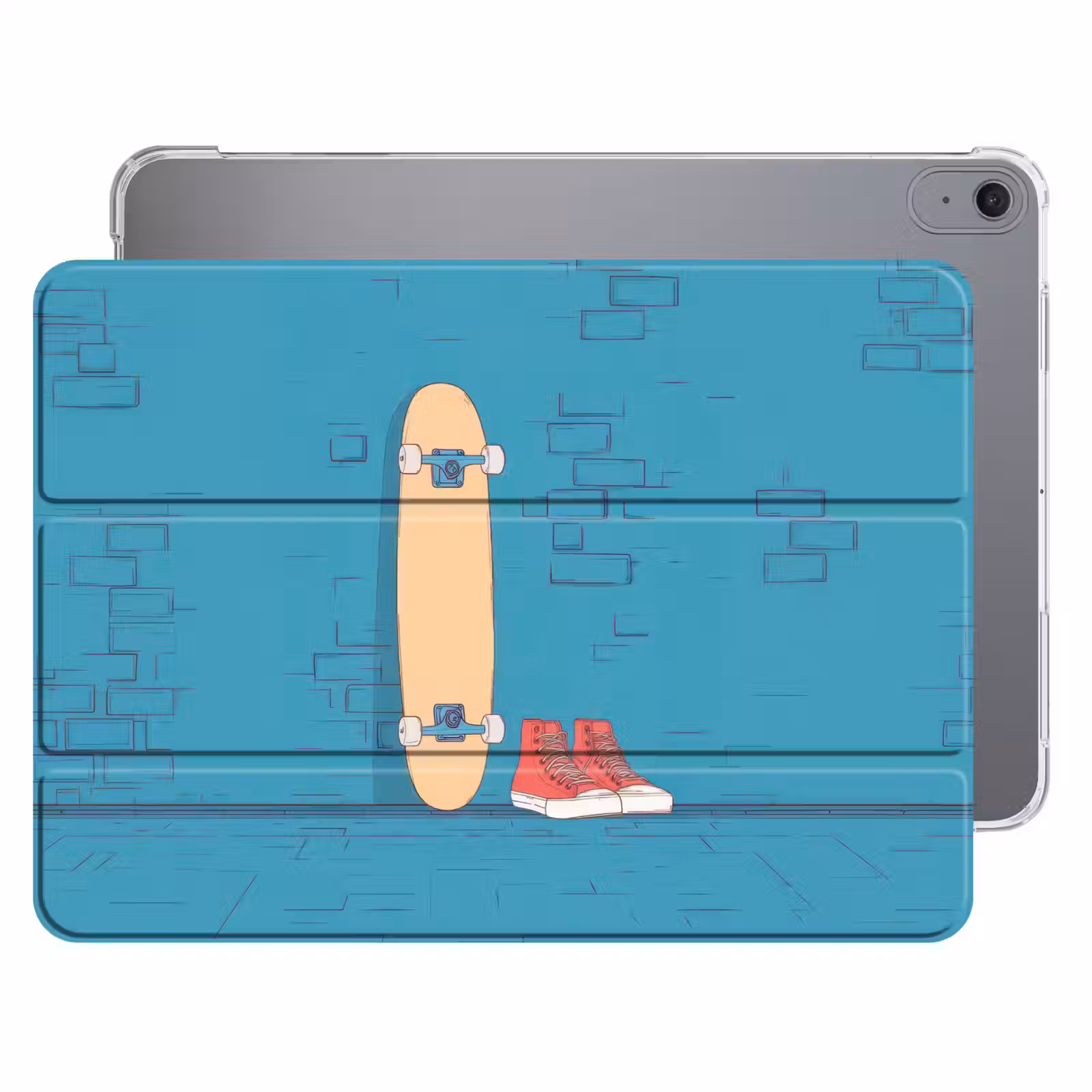 iPad hoes - Skateboard - Gympen - Rood - Minimalistisch — 1
