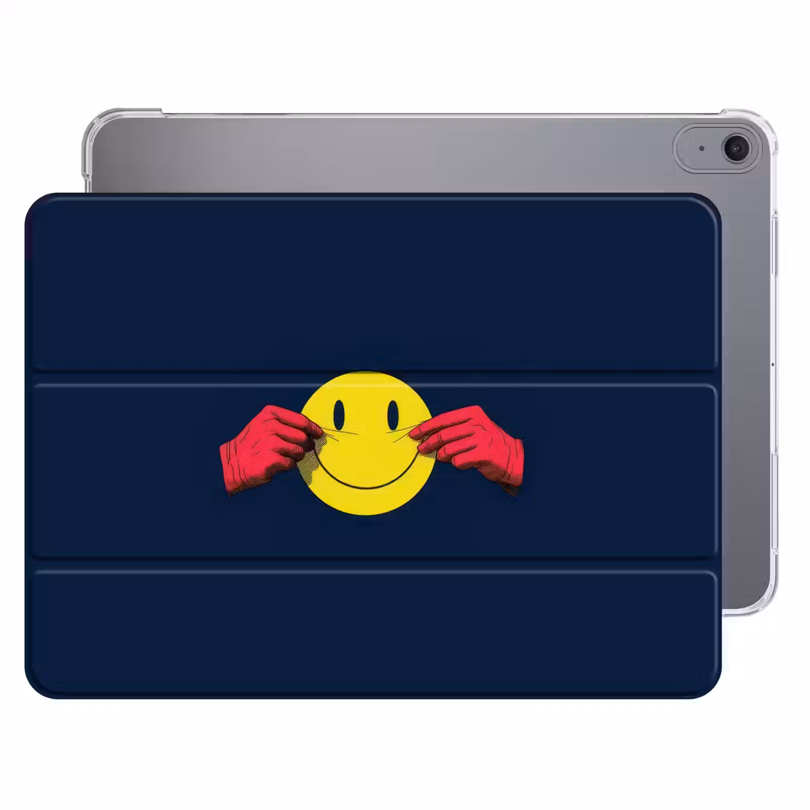 iPad hoes - Smiley - Geel - Handen - Minimalistisch — 1