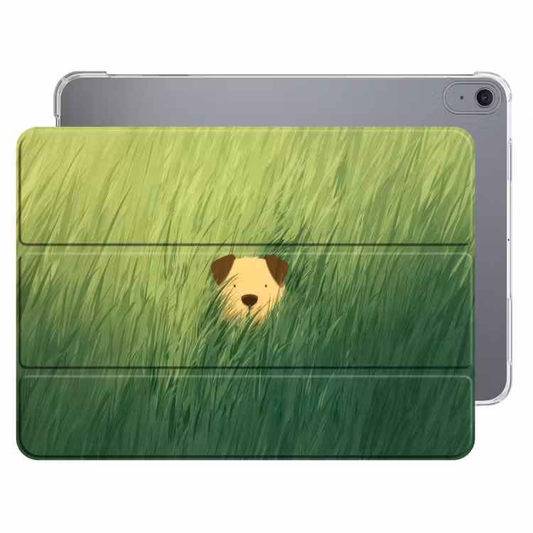 iPad hoes - Hondje - Gras - Oren - Bruin — 1