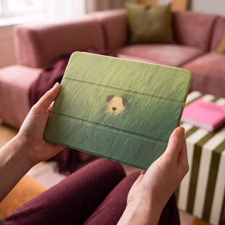 iPad hoes - Hondje - Gras - Oren - Bruin — 4