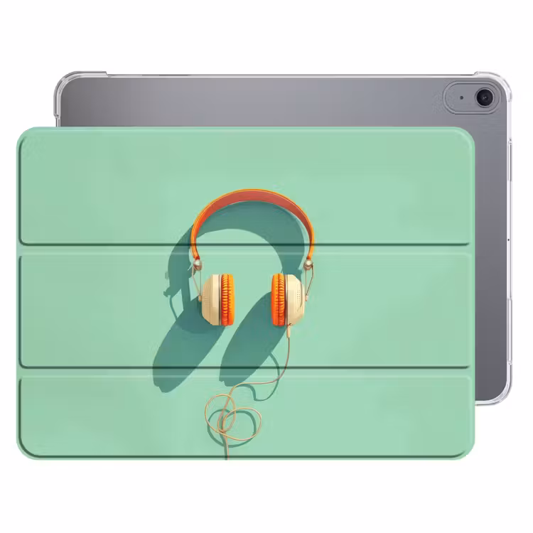 iPad hoes - Koptelefoon - Oranje - Snoer - Minimalistisch — 1