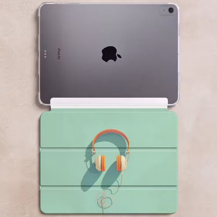 iPad hoes - Koptelefoon - Oranje - Snoer - Minimalistisch — 6