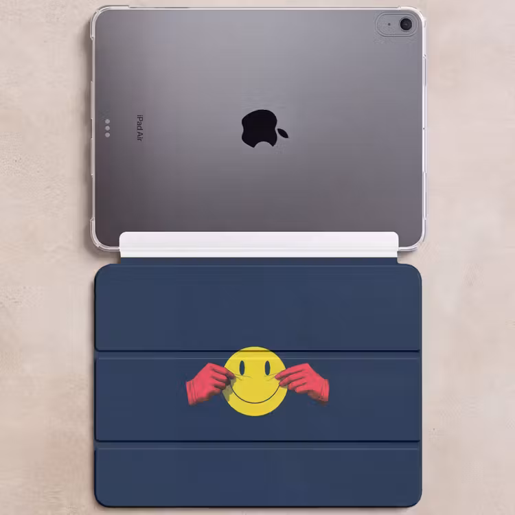 iPad hoes - Smiley - Geel - Handen - Minimalistisch — 6