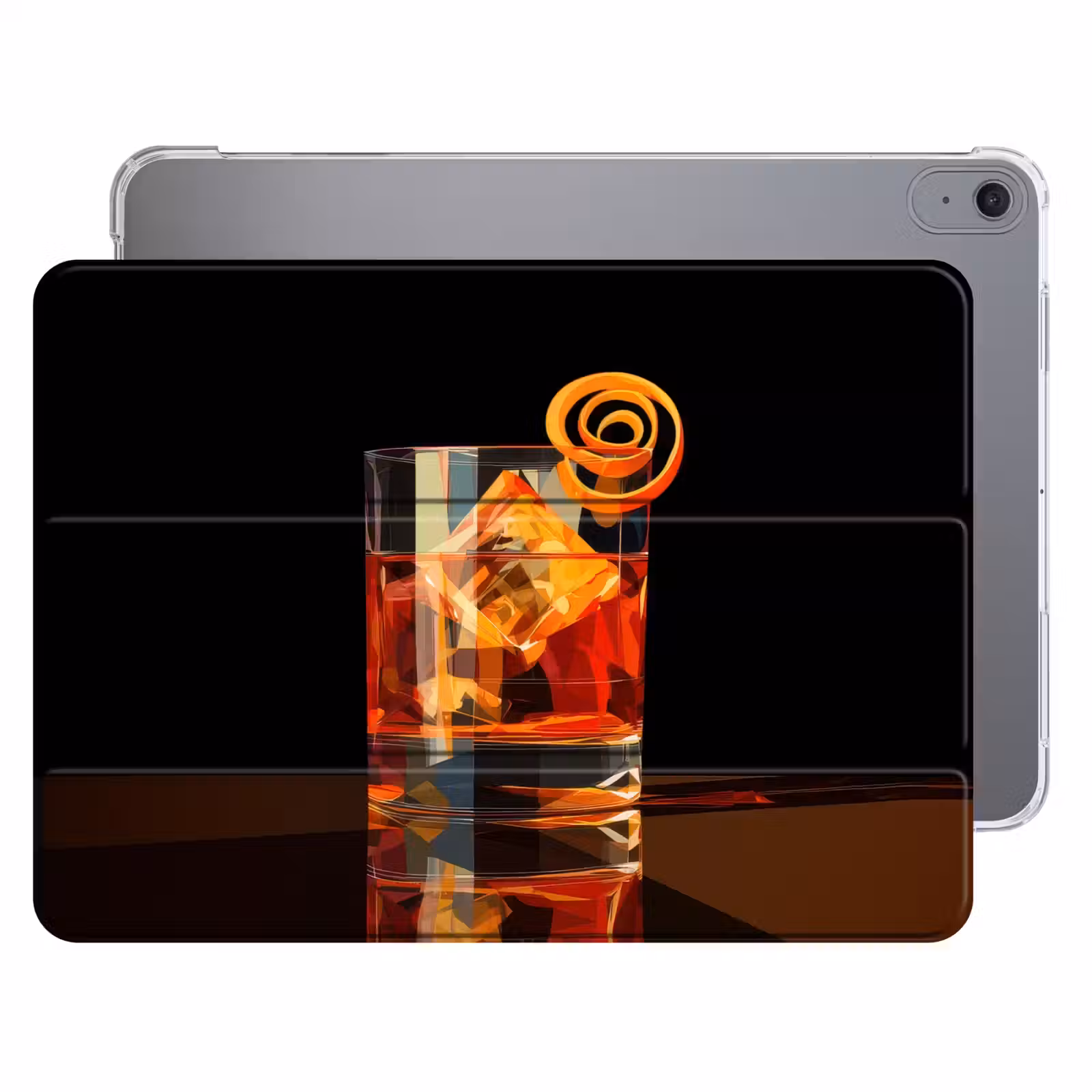 iPad hoes - Glas - Ijsblokjes - Drinken - Bruin — 1