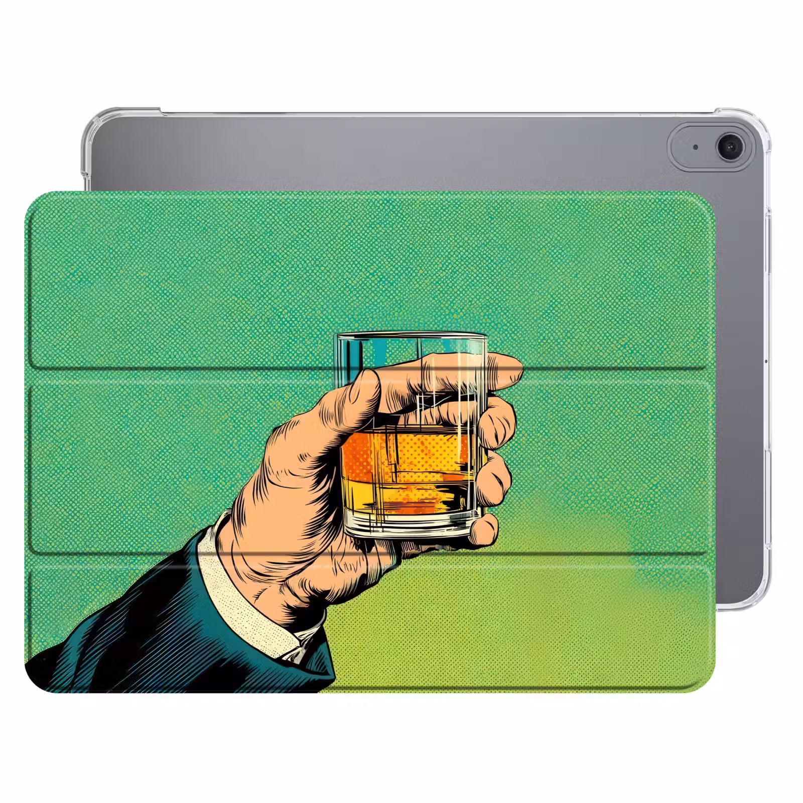iPad hoes - Whisky - Glas - Hand - Groen — 1