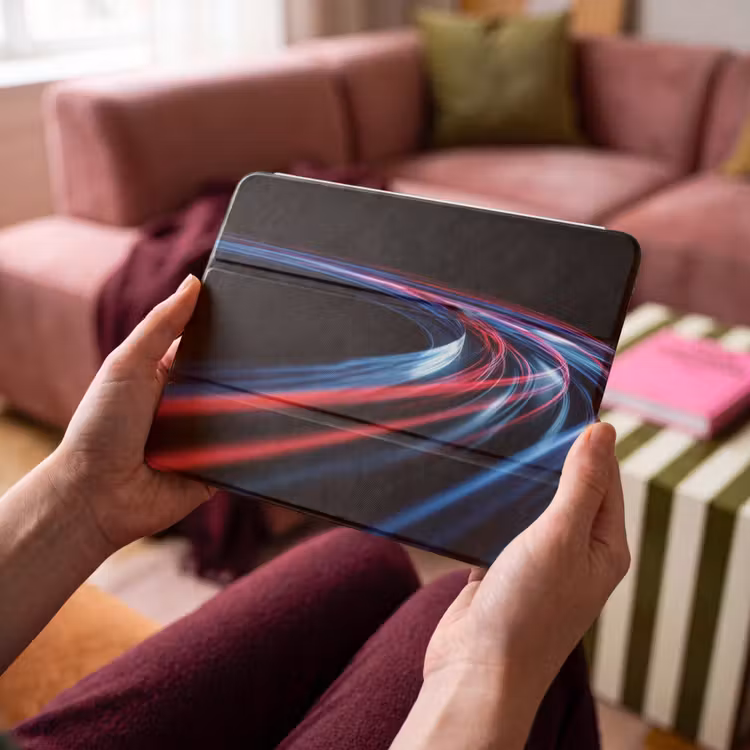 iPad hoes - Gaming - Lichtbanen - Golvend - Rood — 4