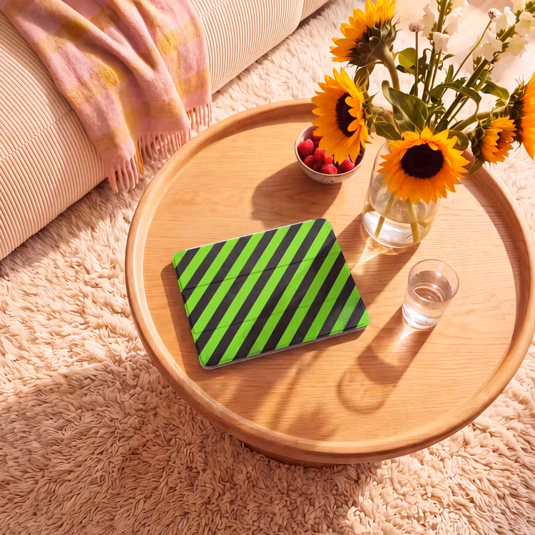iPad hoes - Gaming - Strepen - Schuin - Groen — 2