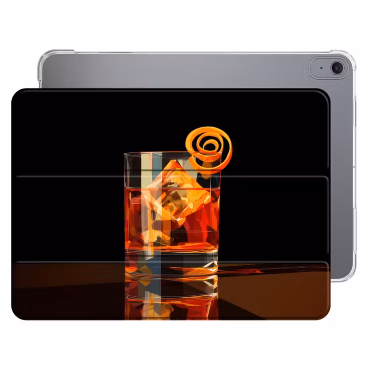 iPad hoes - Glas - Ijsblokjes - Drinken - Bruin — 1