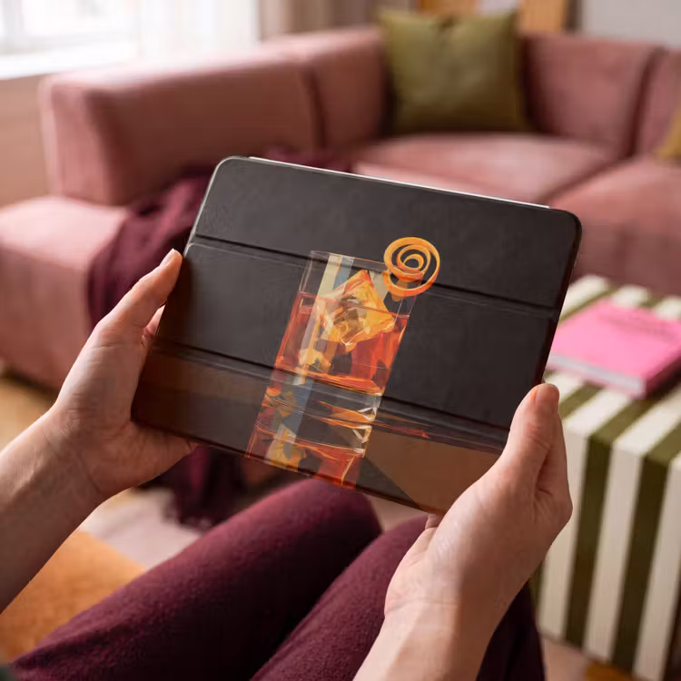 iPad hoes - Glas - Ijsblokjes - Drinken - Bruin — 4