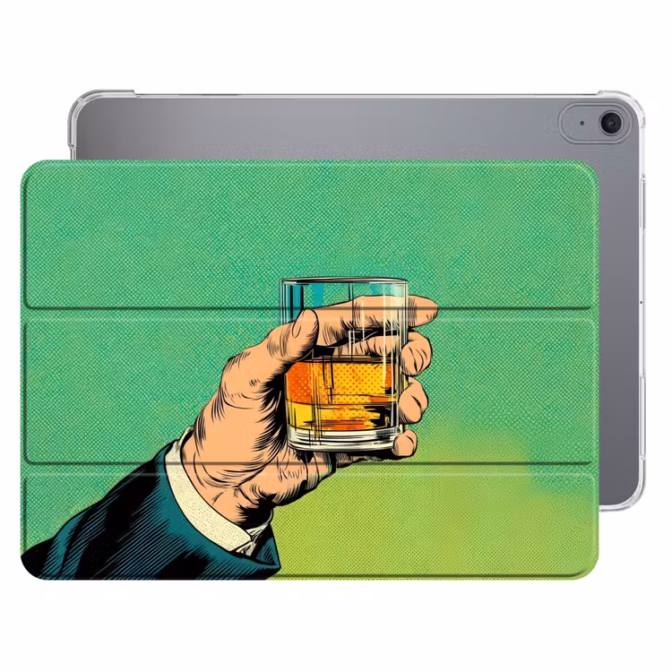 iPad hoes - Whisky - Glas - Hand - Groen — 1