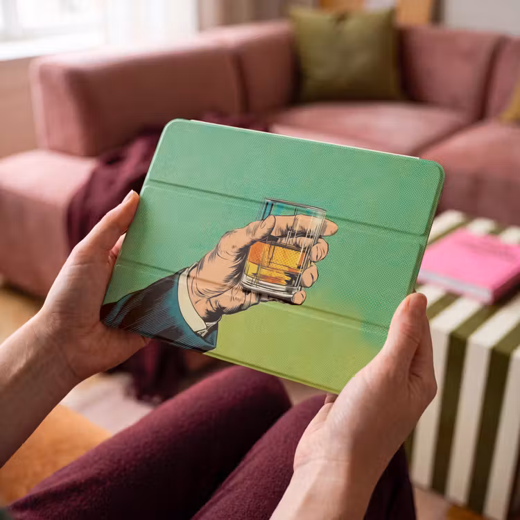 iPad hoes - Whisky - Glas - Hand - Groen — 4