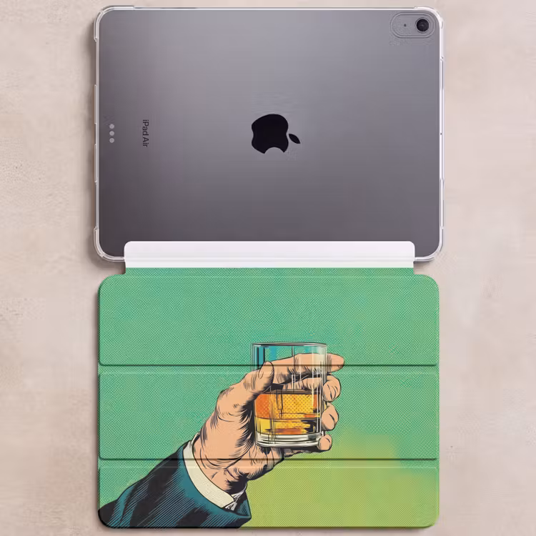 iPad hoes - Whisky - Glas - Hand - Groen — 6