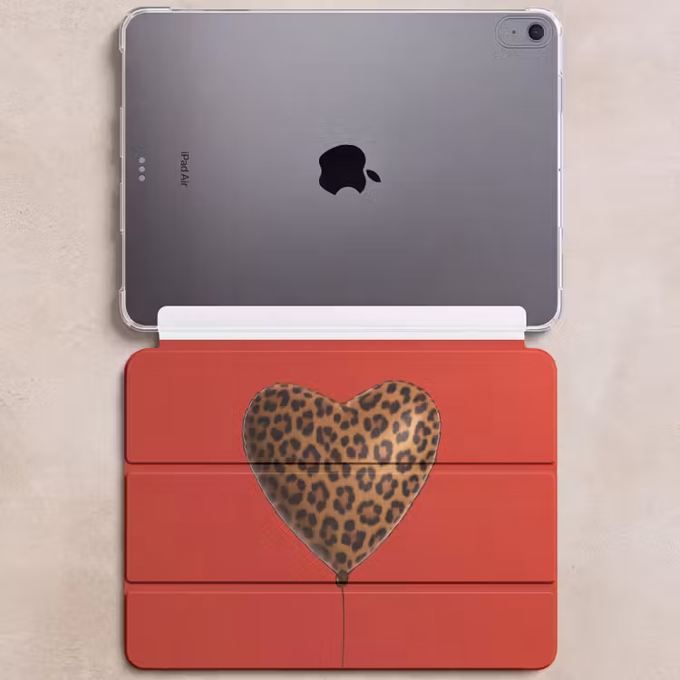 iPad hoes - Ballon - Hartvormig - Rood - Panterpatroon — 6