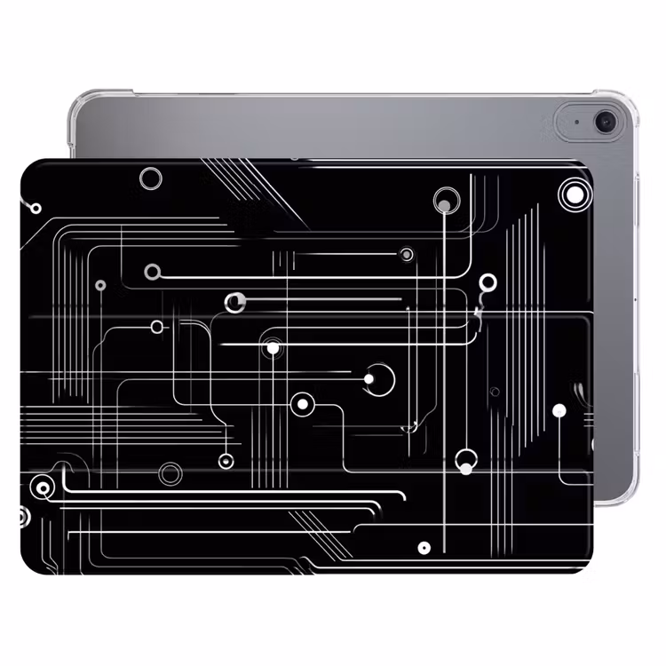 iPad hoes - Gaming - Abstract - Lijnen - Rondjes - Zwart — 1