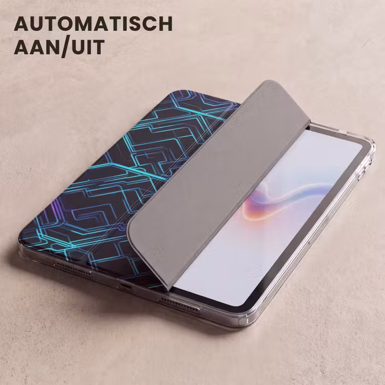 iPad hoes - Gaming - Ruitvormen - Abstract - Neon - Paars — 5