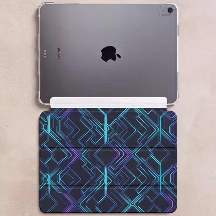 iPad hoes - Gaming - Ruitvormen - Abstract - Neon - Paars — 6