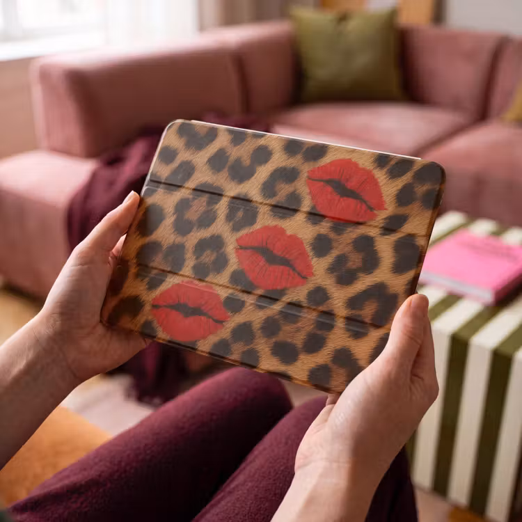 iPad hoes - Lippen - Drie - Rood - Panterprint — 4
