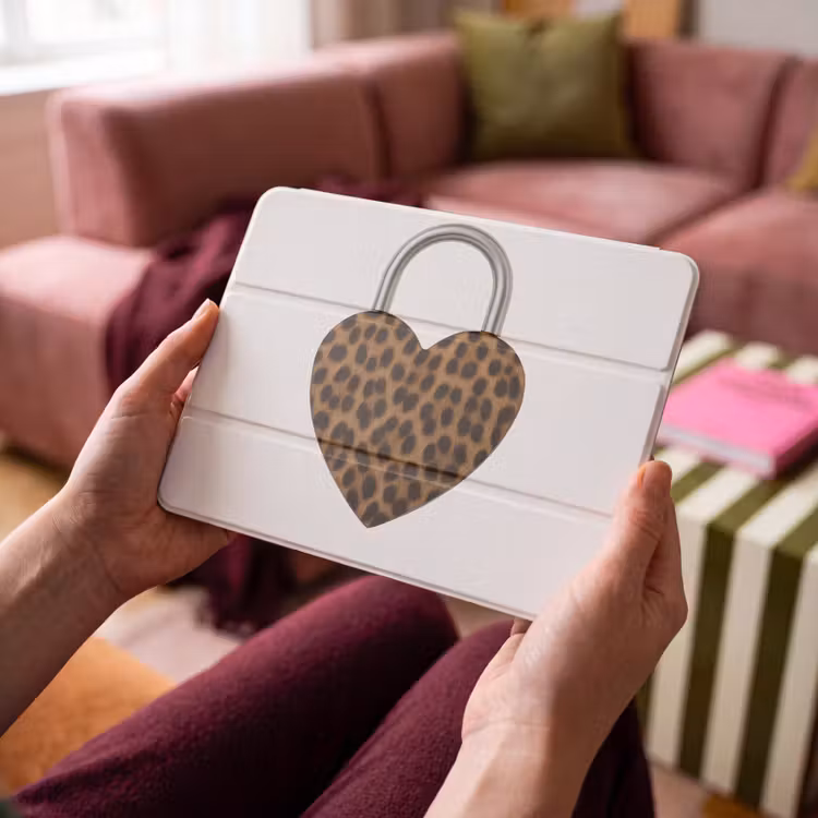 iPad hoes - Slot - Hartvormig - Bruin - Panterprint — 4