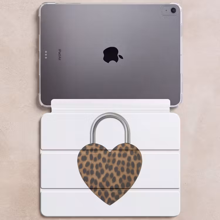 iPad hoes - Slot - Hartvormig - Bruin - Panterprint — 6