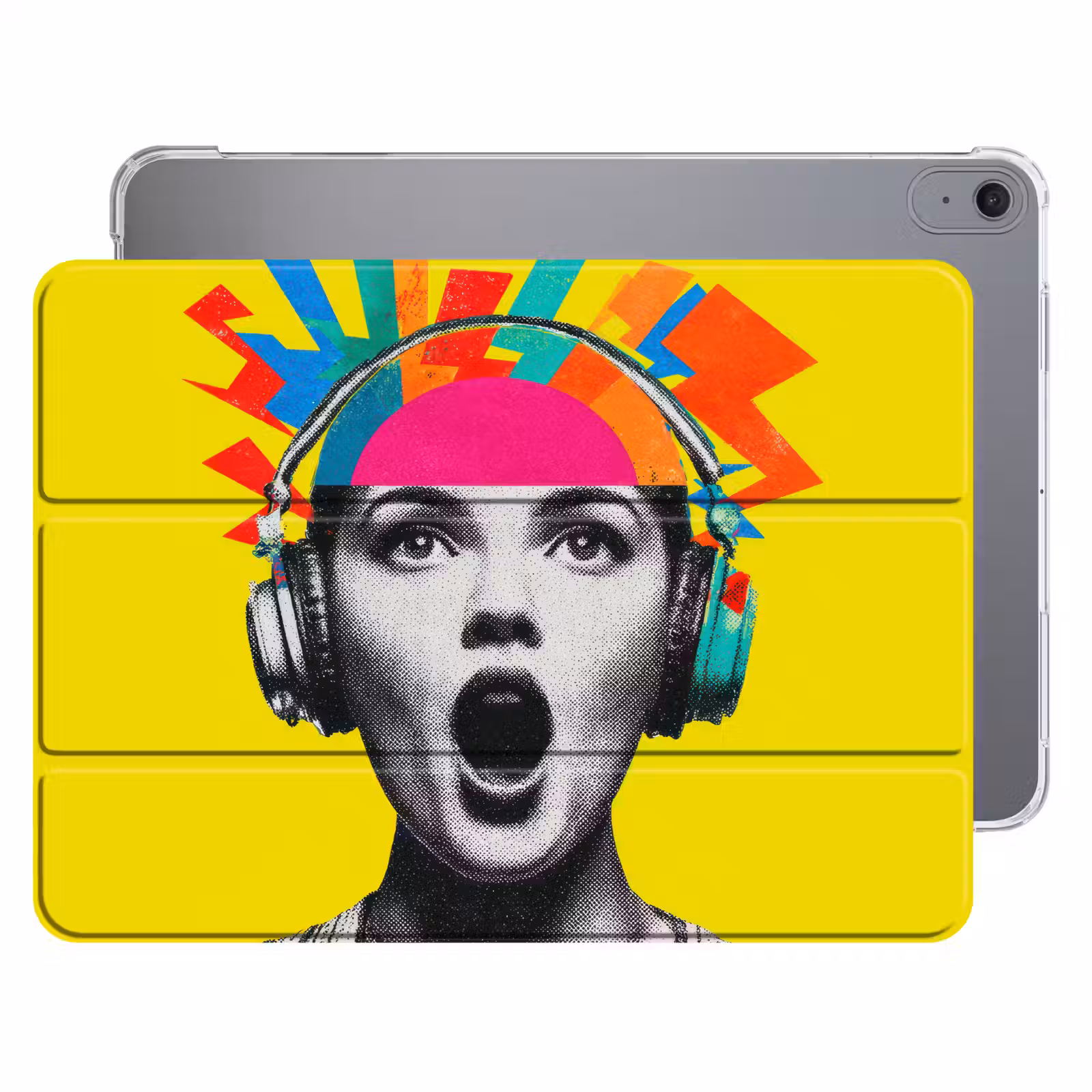 iPad hoes - Vrouw - Koptelefoon - Geel — 1