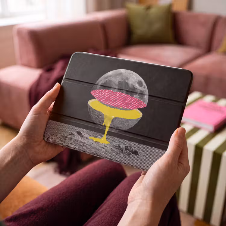 iPad hoes - Maan - Geel - Roze - Zwart — 4