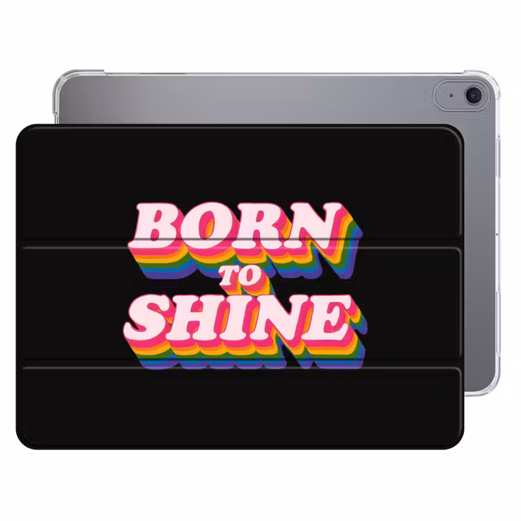 iPad hoes - Quote - Regenboog - Roze - Zwart — 1