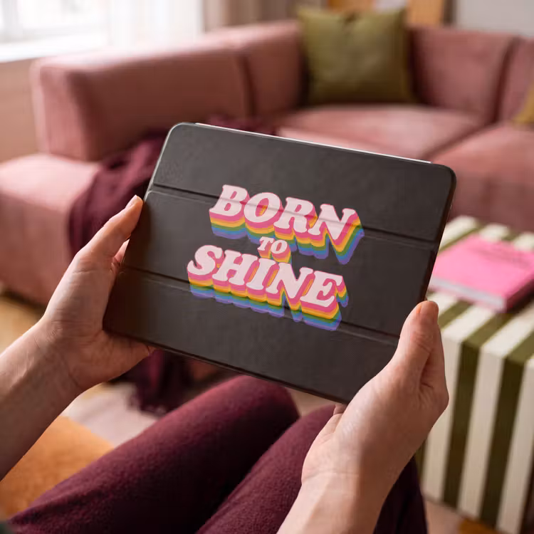 iPad hoes - Quote - Regenboog - Roze - Zwart — 4