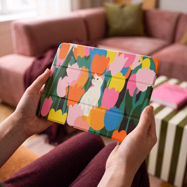 iPad hoes - Tulpen - Kat - Kleurrijk — 4