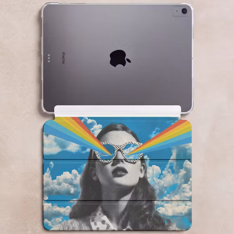 iPad hoes - Vrouw - Bril - Regenboog - Wolken — 6