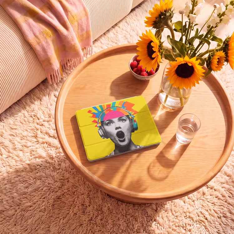 iPad hoes - Vrouw - Koptelefoon - Geel — 2