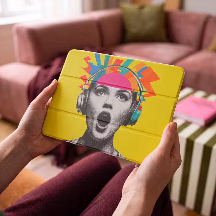iPad hoes - Vrouw - Koptelefoon - Geel — 4