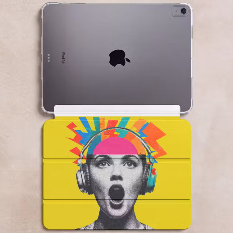 iPad hoes - Vrouw - Koptelefoon - Geel — 6