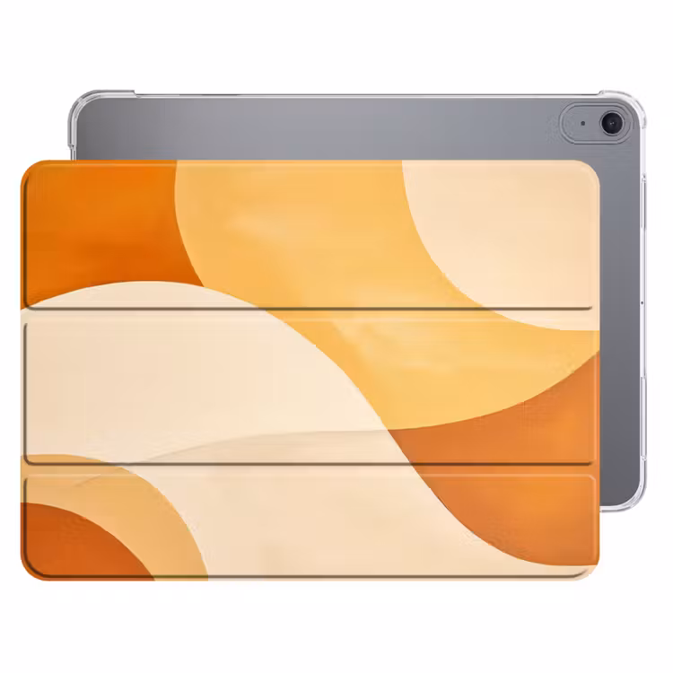 iPad hoes - Abstract - Patroon - Modern - Beige - Oranje — 1