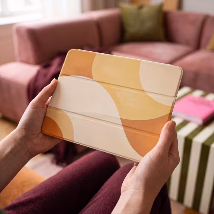 iPad hoes - Abstract - Patroon - Modern - Beige - Oranje — 4
