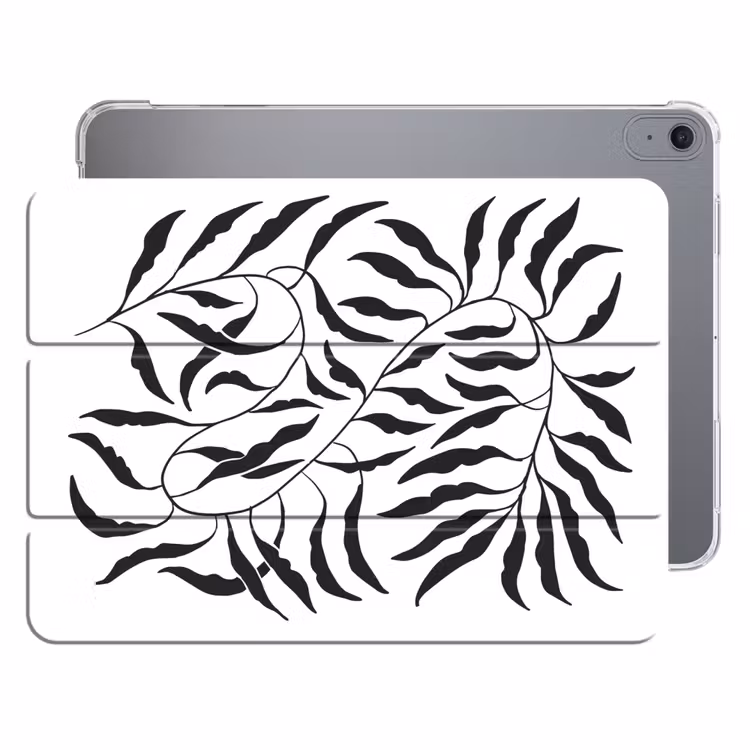 iPad hoes - Bladeren - Planten - Bohemian - Wit - Abstract — 1