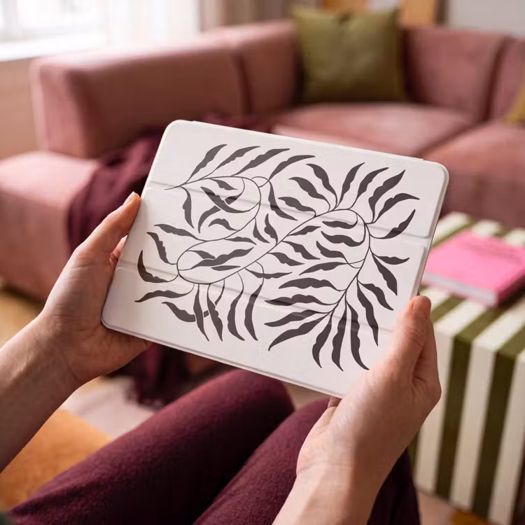 iPad hoes - Bladeren - Planten - Bohemian - Wit - Abstract — 4