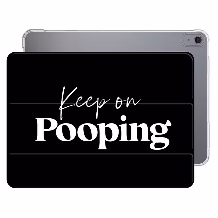 iPad hoes - Quote - Keep on pooping - Zwart - Spreuken — 1