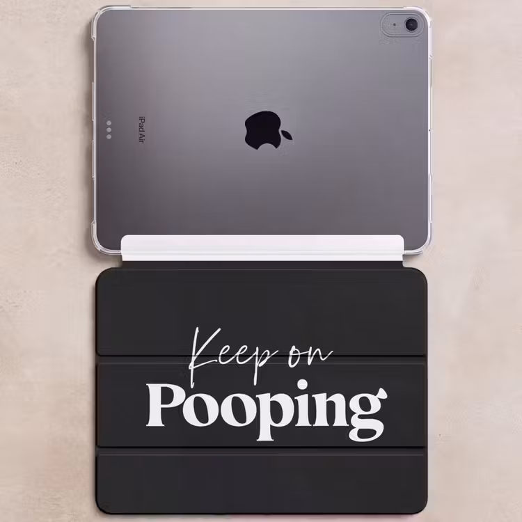 iPad hoes - Quote - Keep on pooping - Zwart - Spreuken — 6