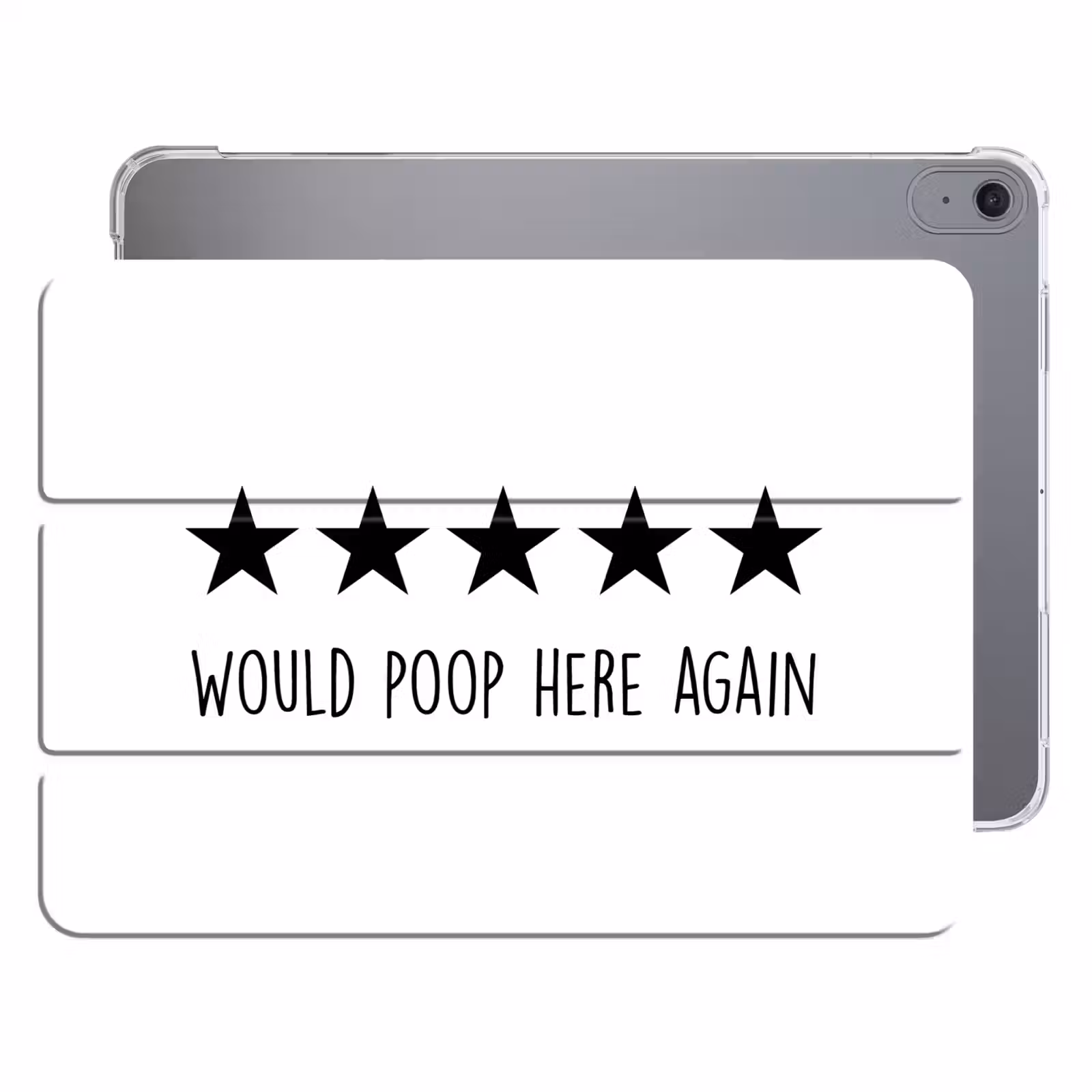 iPad hoes - Spreuken - Would poop here again - Zwart - Quote — 1