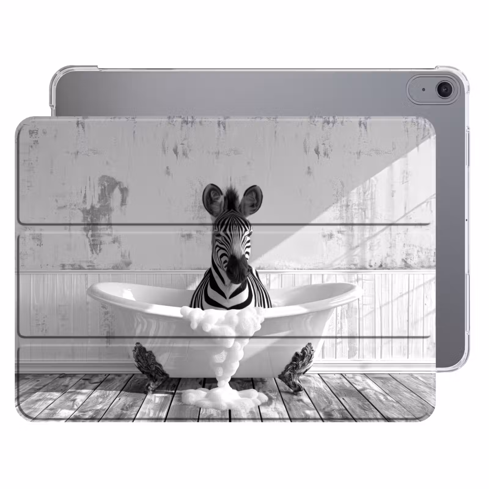 iPad hoes - Zebra - Wilde dieren - Vintage - Zwart - Wit — 1