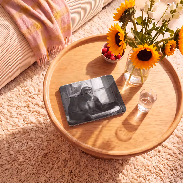 iPad hoes - Aap - Dier - Bad - Zwart - Wit - Humor — 2