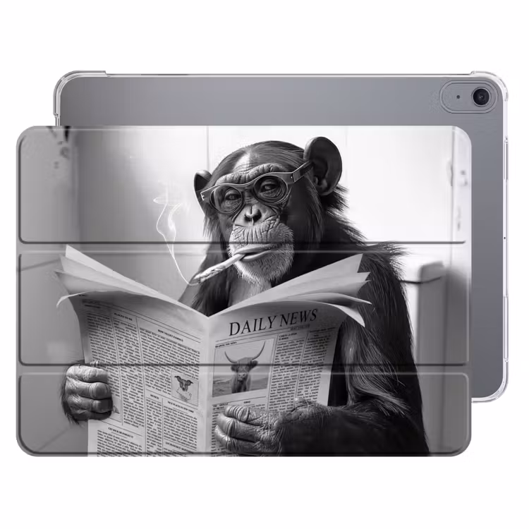 iPad hoes - Chimpansee - Aap - Krant - WC - Humor — 1
