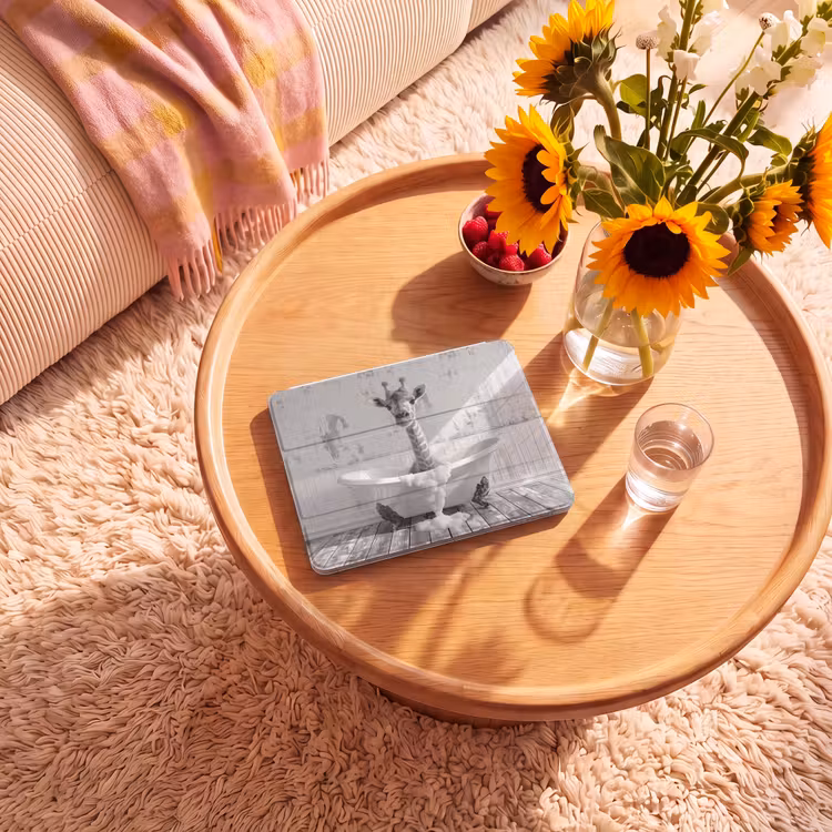 iPad hoes - Giraffe - Dier - Badkuip - Vintage - Zwart - Wit — 2