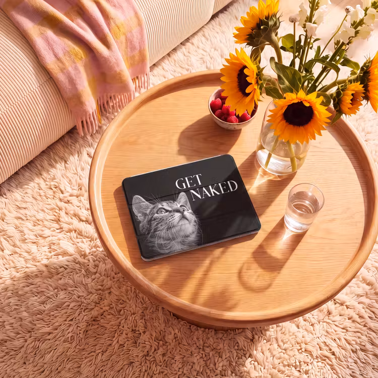 iPad hoes - Kat - Dieren - quote - Get naked - Zwart — 2