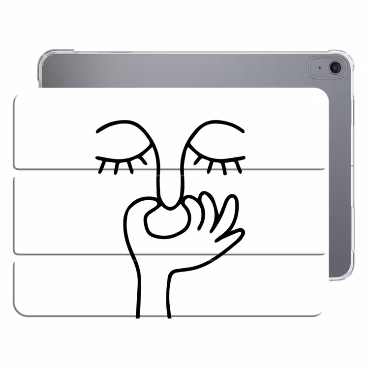 iPad hoes - Line art - Gezicht - Wit — 1