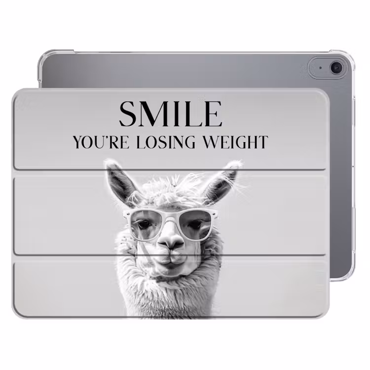 iPad hoes - Quotes - Lama - Smile - Spreuken - Grijs — 1