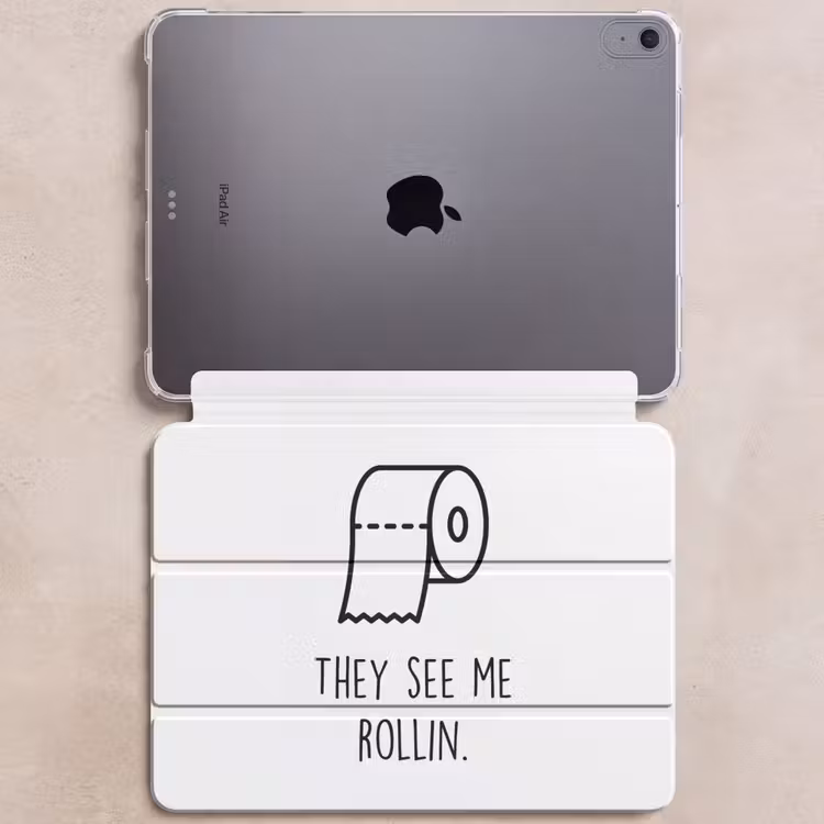 iPad hoes - Spreuk - WC papier - They see me rollin - Wit - Quotes — 6