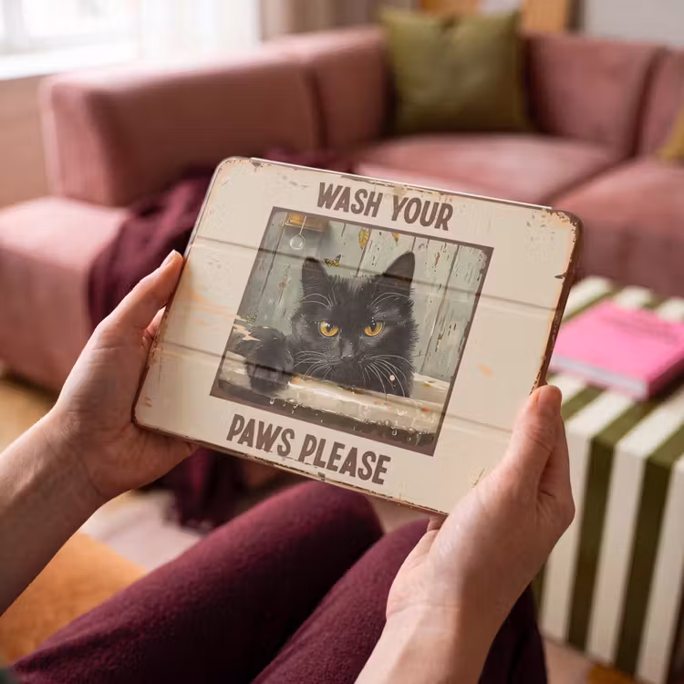 iPad hoes - Vintage - Kat - Quotes - Wash your paws please - Spreuken — 4