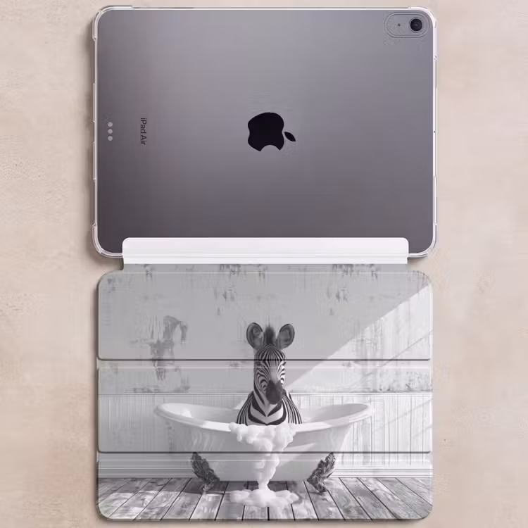 iPad hoes - Zebra - Wilde dieren - Vintage - Zwart - Wit — 6
