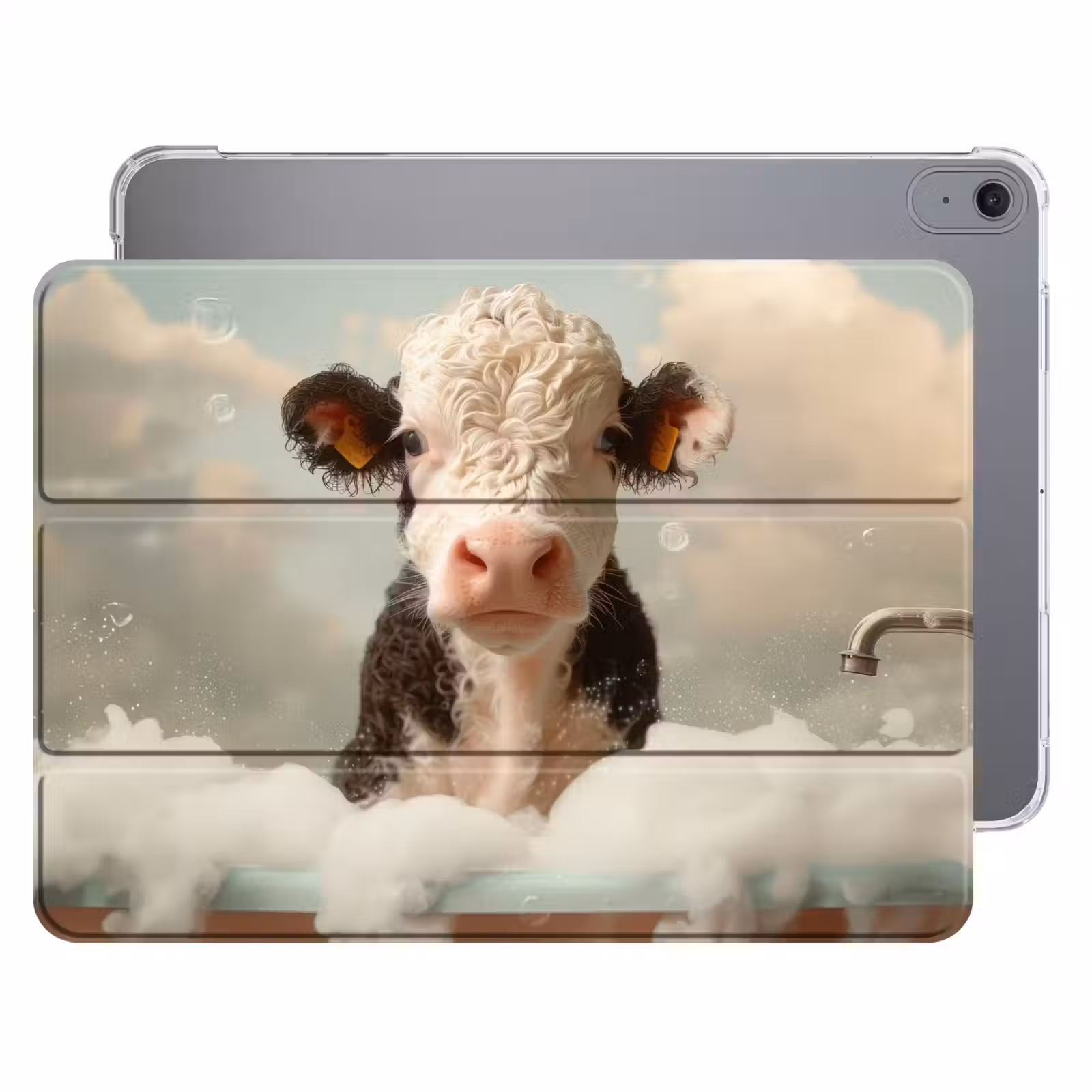 iPad hoes - Kalf - Koe - Bad - Schuim - Dieren — 1